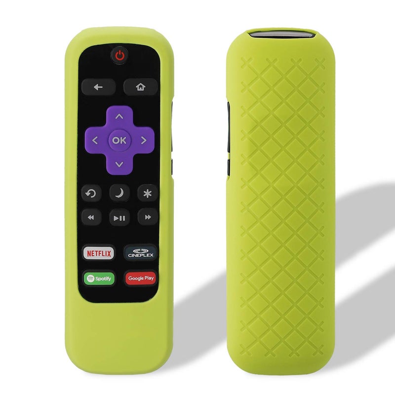 AKWOX [Nightglow Green] Case for Roku Express Remote, Akwox Light Weight [Anti Slip] Shock Proof Silicone Cover for Roku Express/Roku Premiere RC68/RC69/RC108/RC112 Standard IR Remote [Lanyard Included] - Image 4